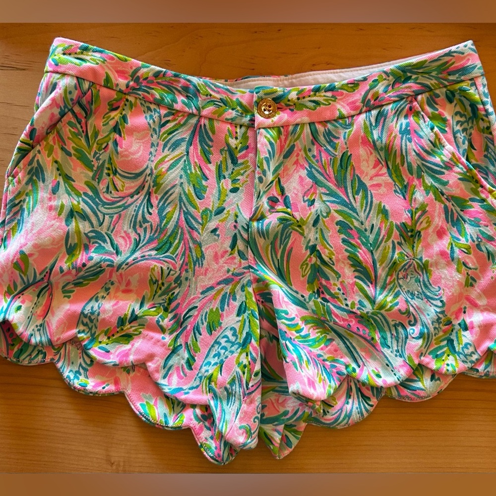Lilly Pulitzer Vibrant Pink and Green Shorts
